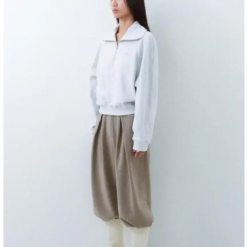 osthe 오스더 cotton wide tuck pants brown