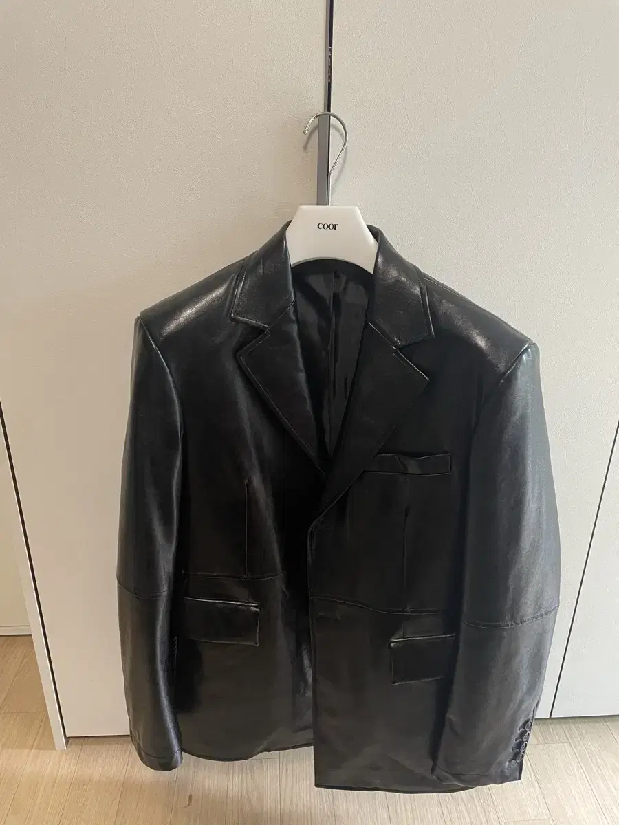 Coeur 24SS Leather oversized blazer