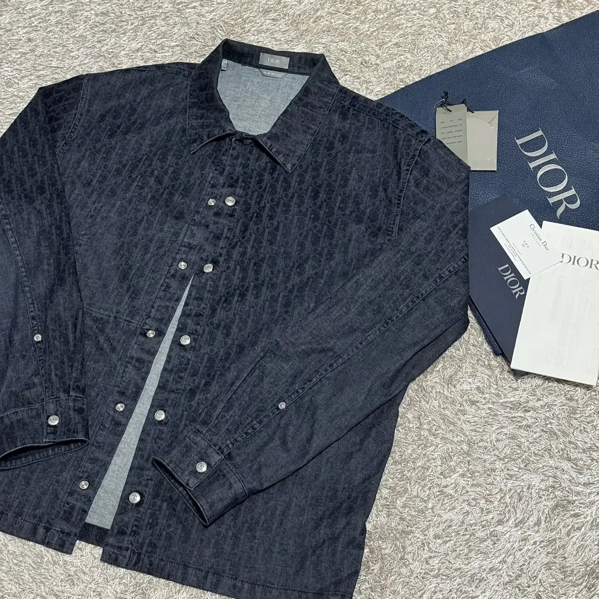 [rio] Dior Oblique cotton-blend denim shirt