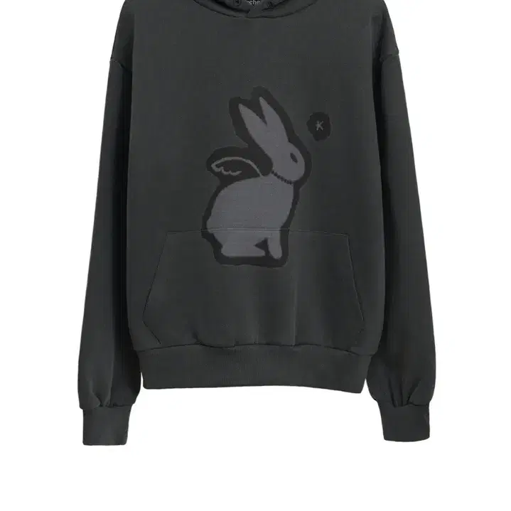 reheat RABBIT ANGEL HOODIE_CHARCOAL