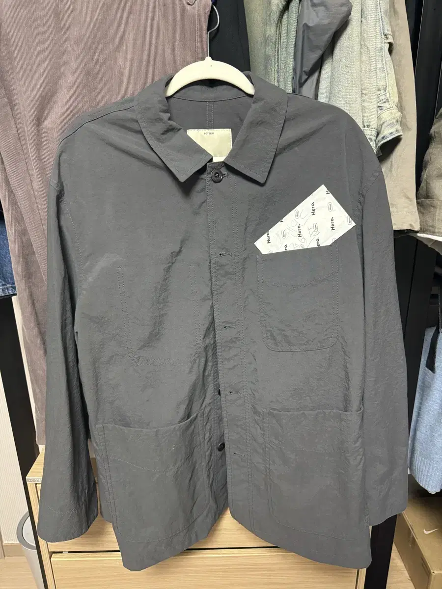 [2]Pottery Nylon Work Jacket Charcoal