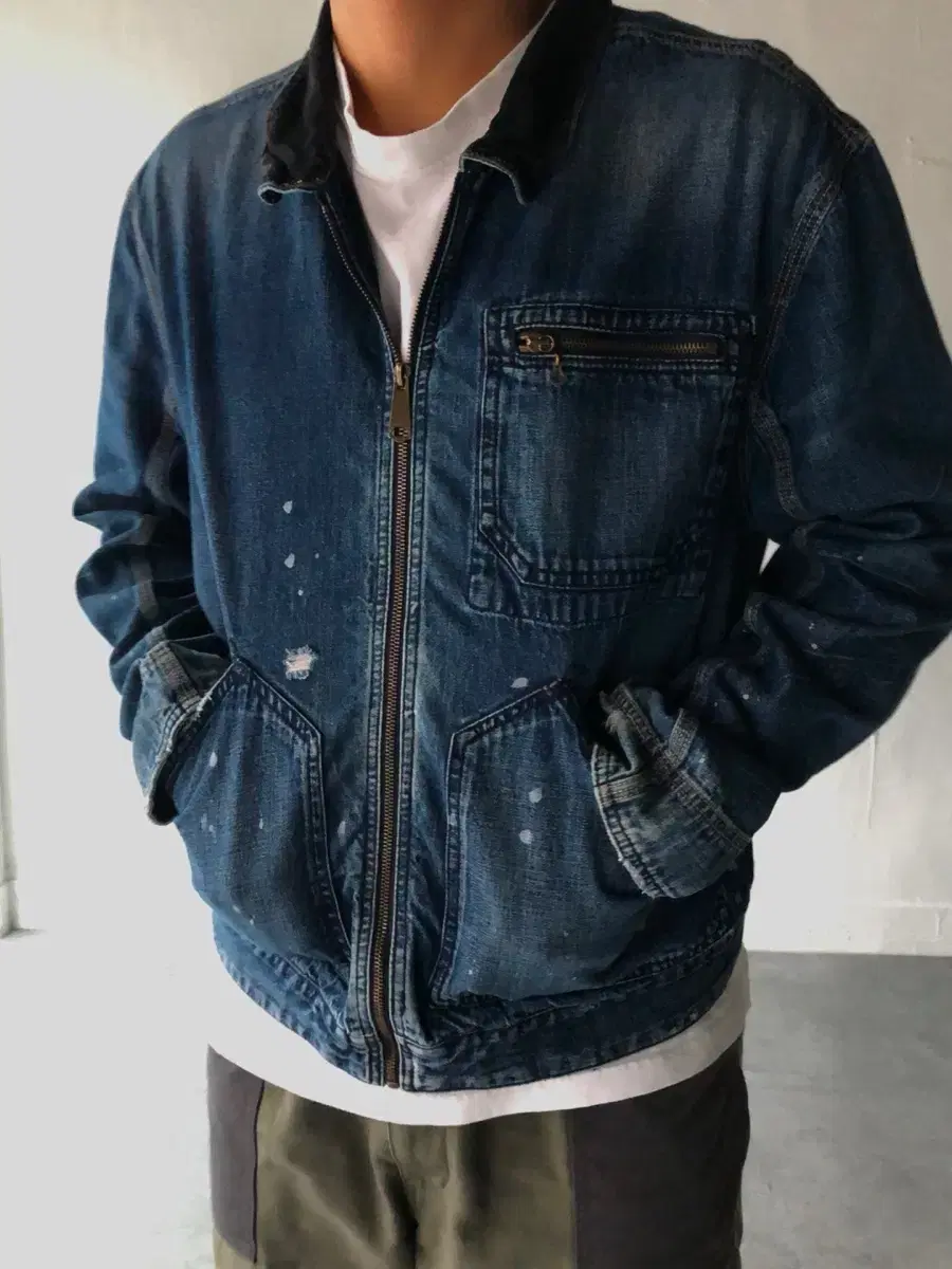 Polo Distressed Denim Jacket