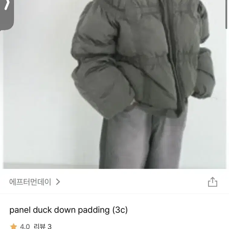 에프터먼데이 panel duck down padding 오리털패딩 새거