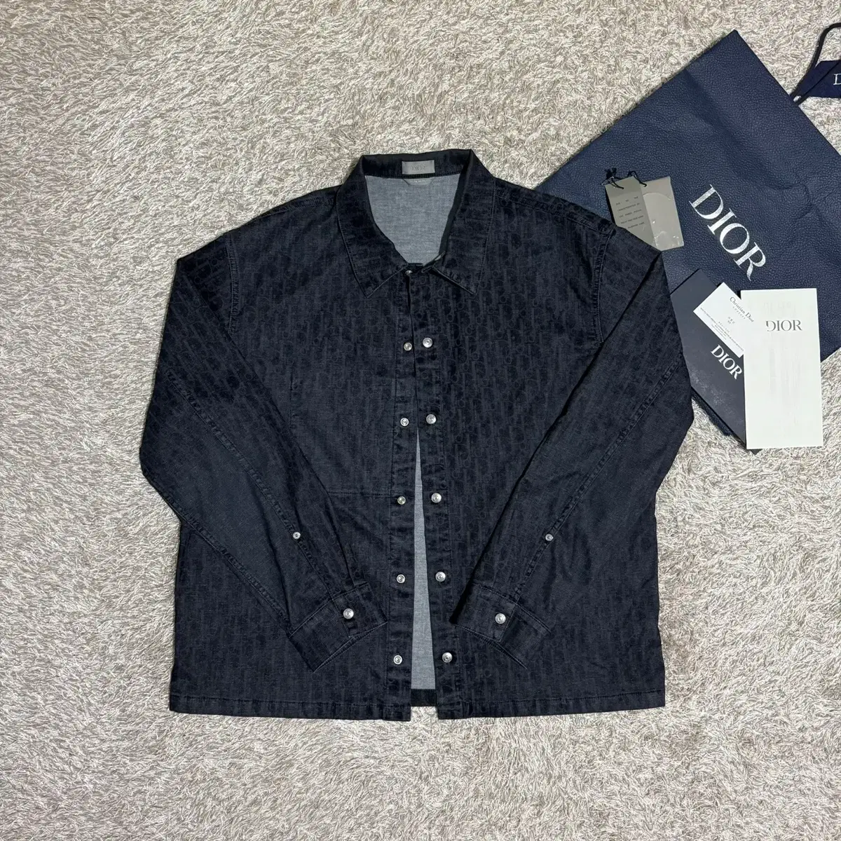 Dior Oblique Cotton Blend Denim Shirt