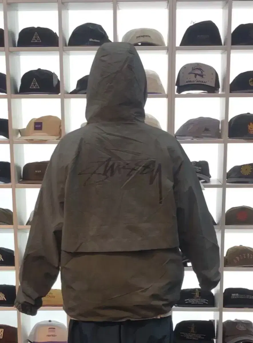 [New] Stussy Windbreaker Wave Die L Gray