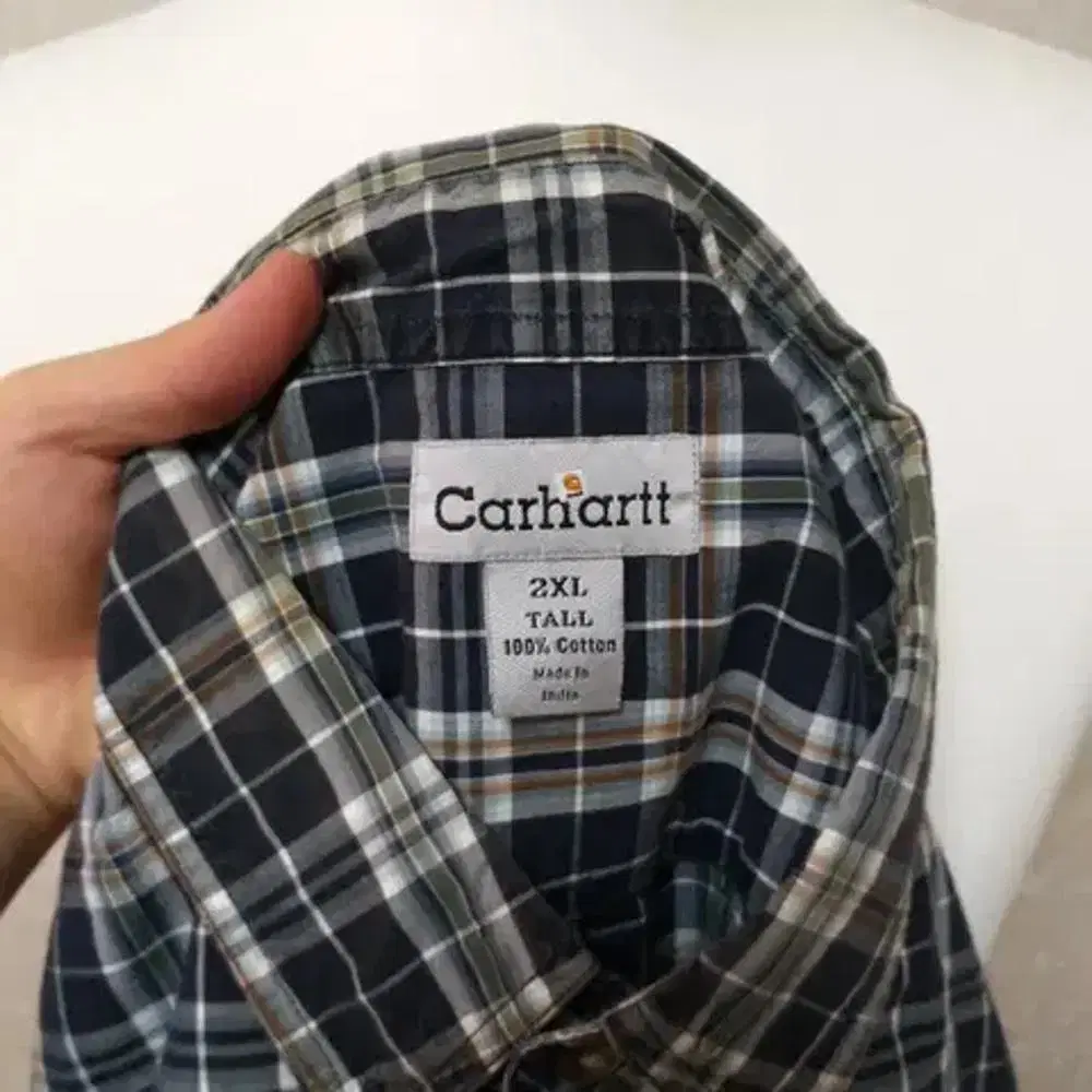 2XL 칼하트 반팔 체크셔츠. Carhartt (c5)