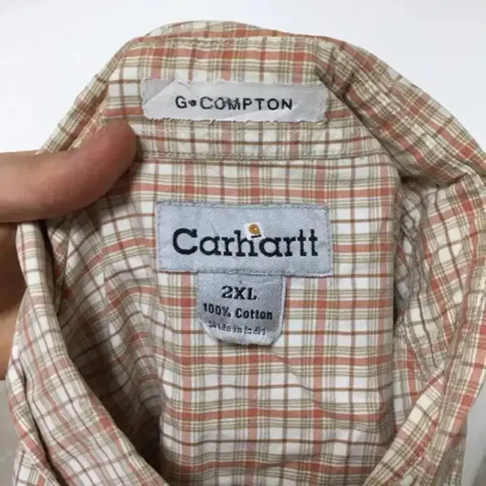 2XL 칼하트 체크 반팔 셔츠. Carhartt (c17)