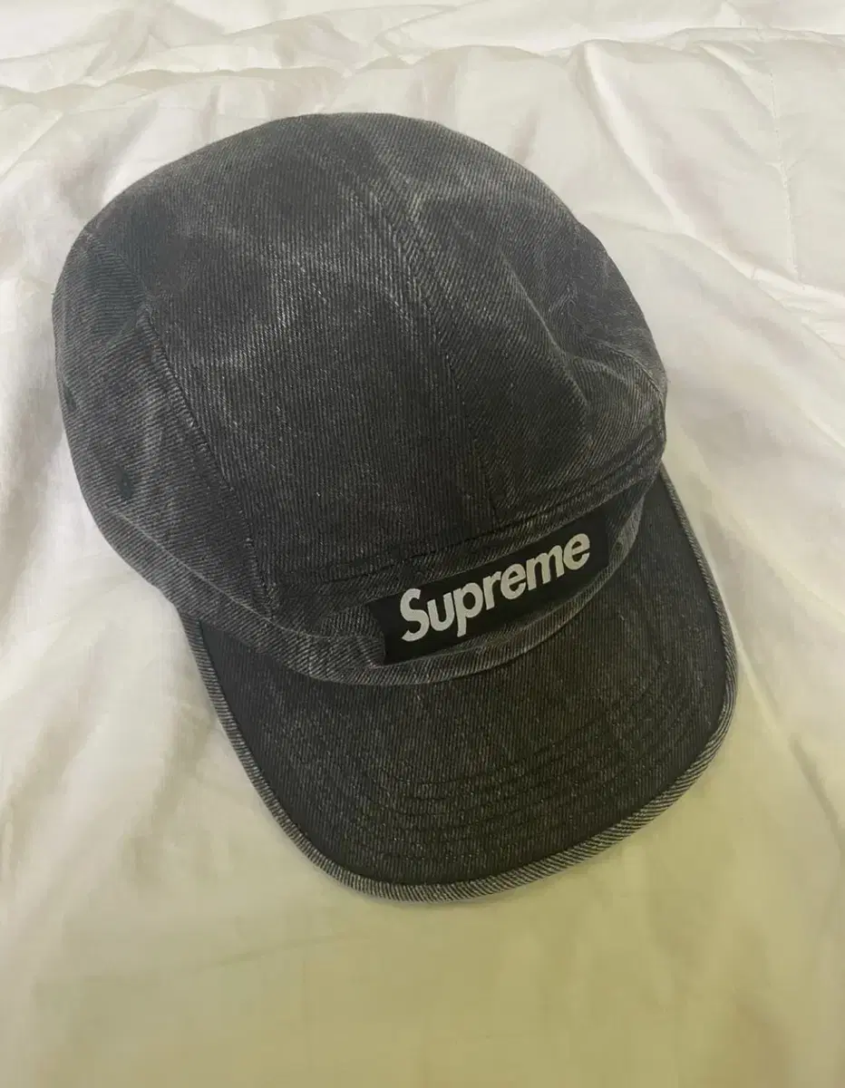 Supreme Coated Denim Camp Cap Black24ss