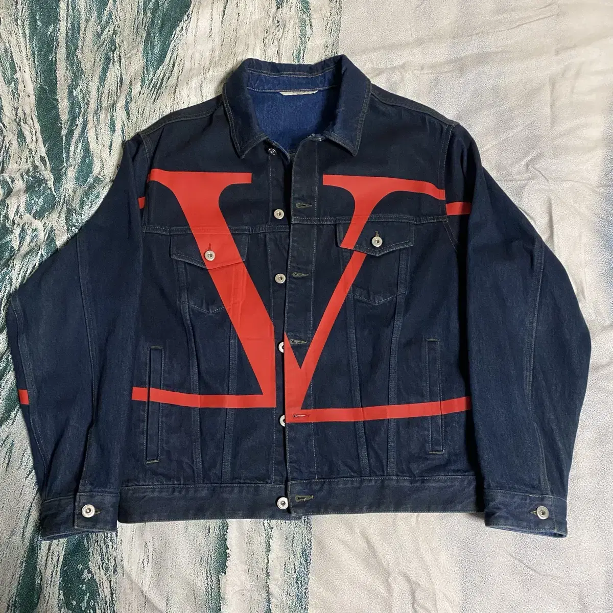 [48]Valentino V-logo denim jacket