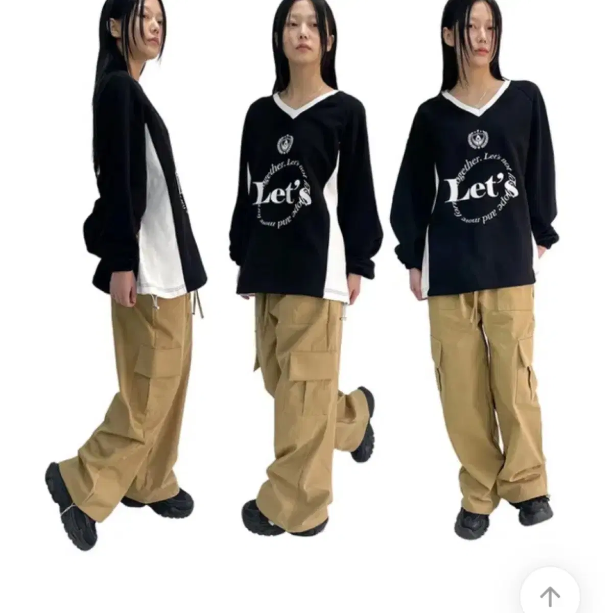 아쿠비클럽 bus banding cargo pants 베이지