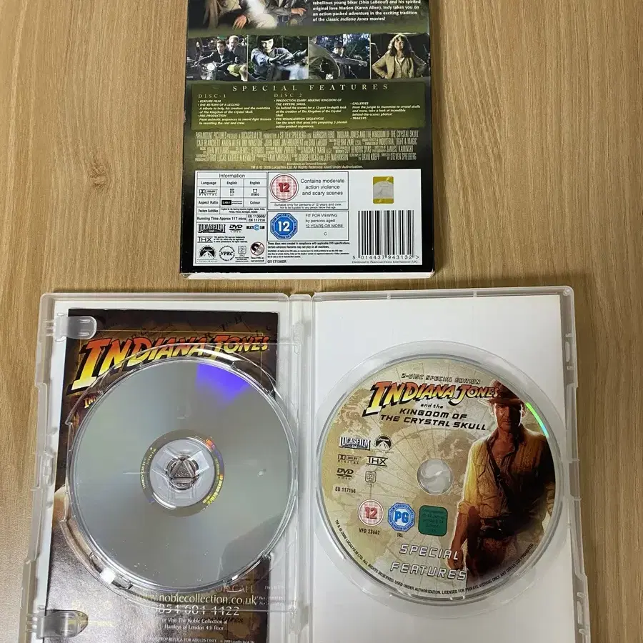 DVD 인디아나존스 크리스탈해골의왕국 2disk 해외판