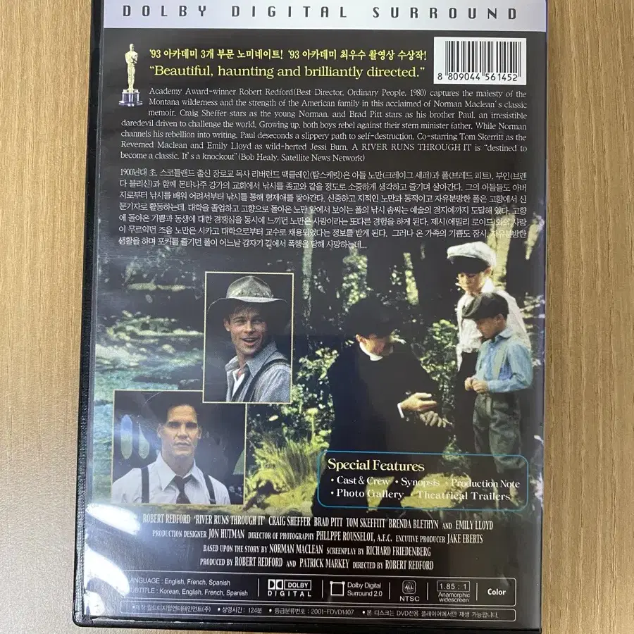 DVD 흐르는 강물처럼 브래드피트