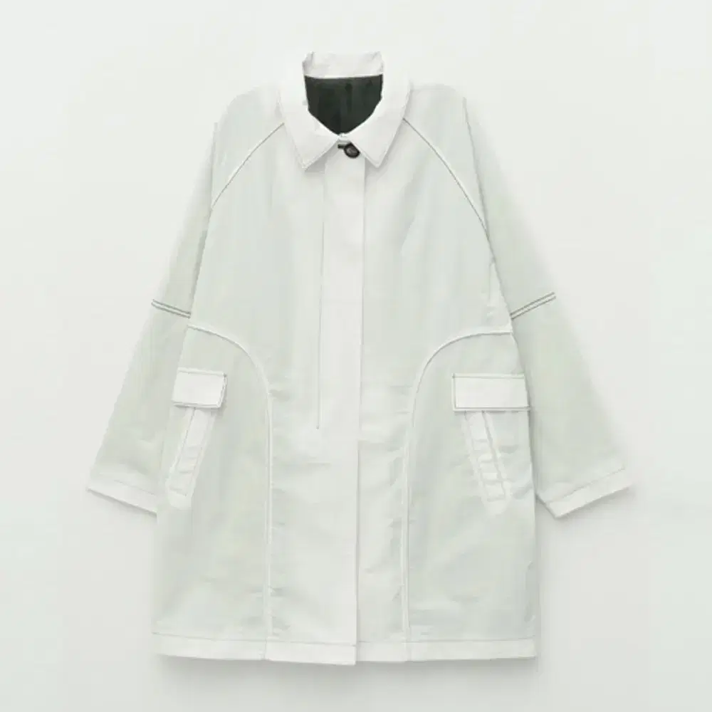 마뗑킴 맥코트 CLASSIC LOGO MAC COAT IN WHITE