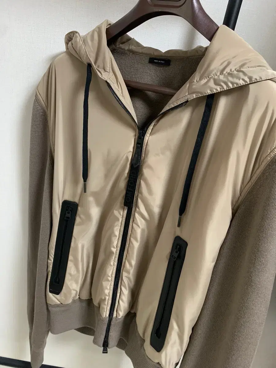 Tom Ford Hooded jacket Nylon knit beige