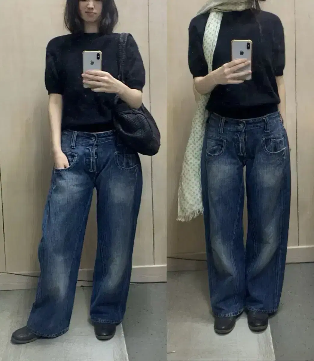 [Direct Import] Vintage Angora Half-Knit Black