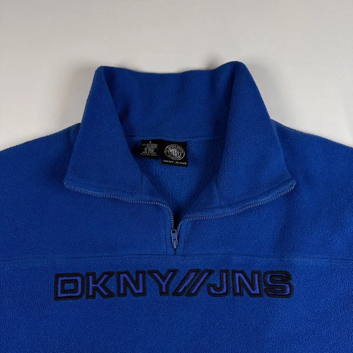 DKNY 셰르파 부클 쿼터 집업 후리스 블루 S