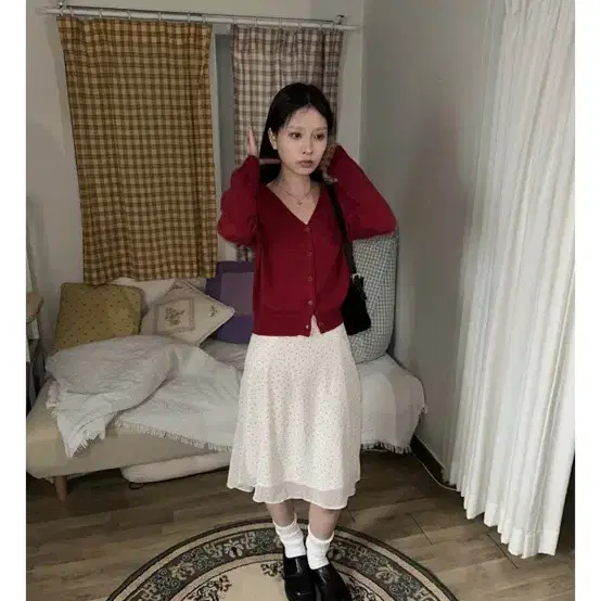 사토미라디오 chiffon midi skirt