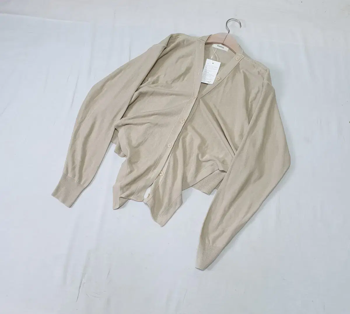 Brushed Beige Layered Cardigan