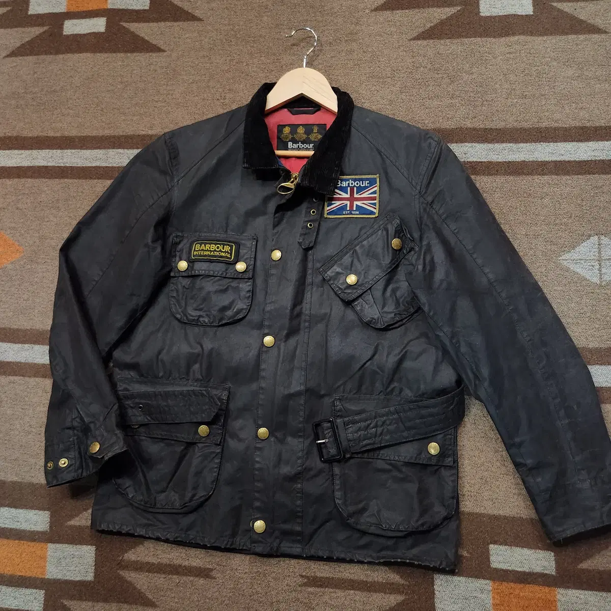 Barbour International A7 Union Jack Wax Jacket 95