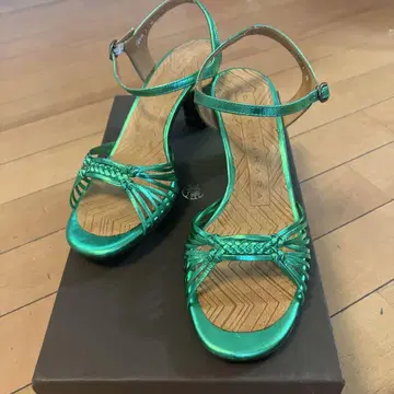 CHIE MIHARA 샌들 그린 그린 힐 7cm 36
