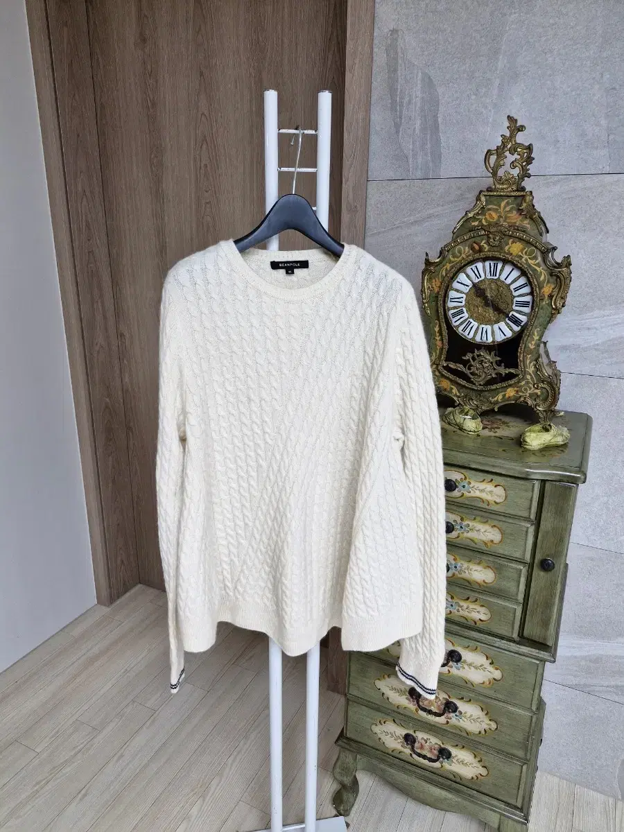 Beanpole/women95/cashmere20/ivory/quilted round neck knit