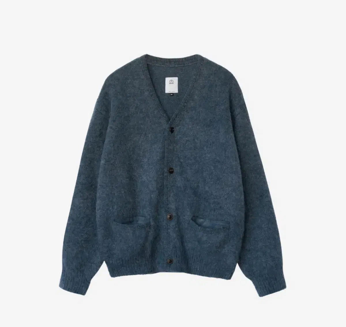 [4] Polyester mohair cardigan bloo