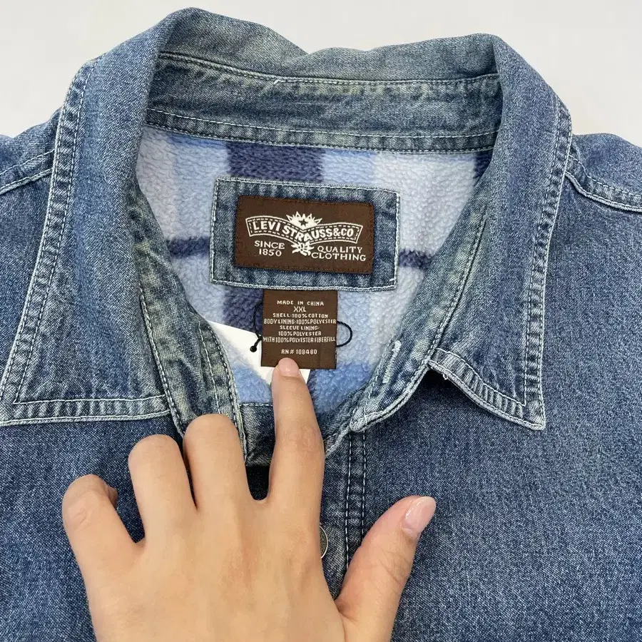 (2XL) Levis 리바이스 플란넬 데님 자켓