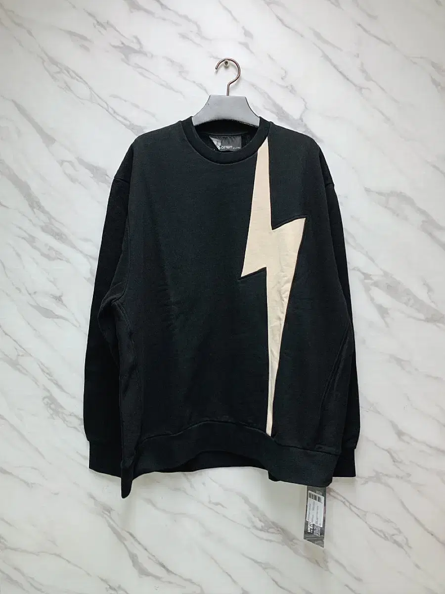 (Authentic/New) Neil Barrett Men's Black Brushed Bolt Top