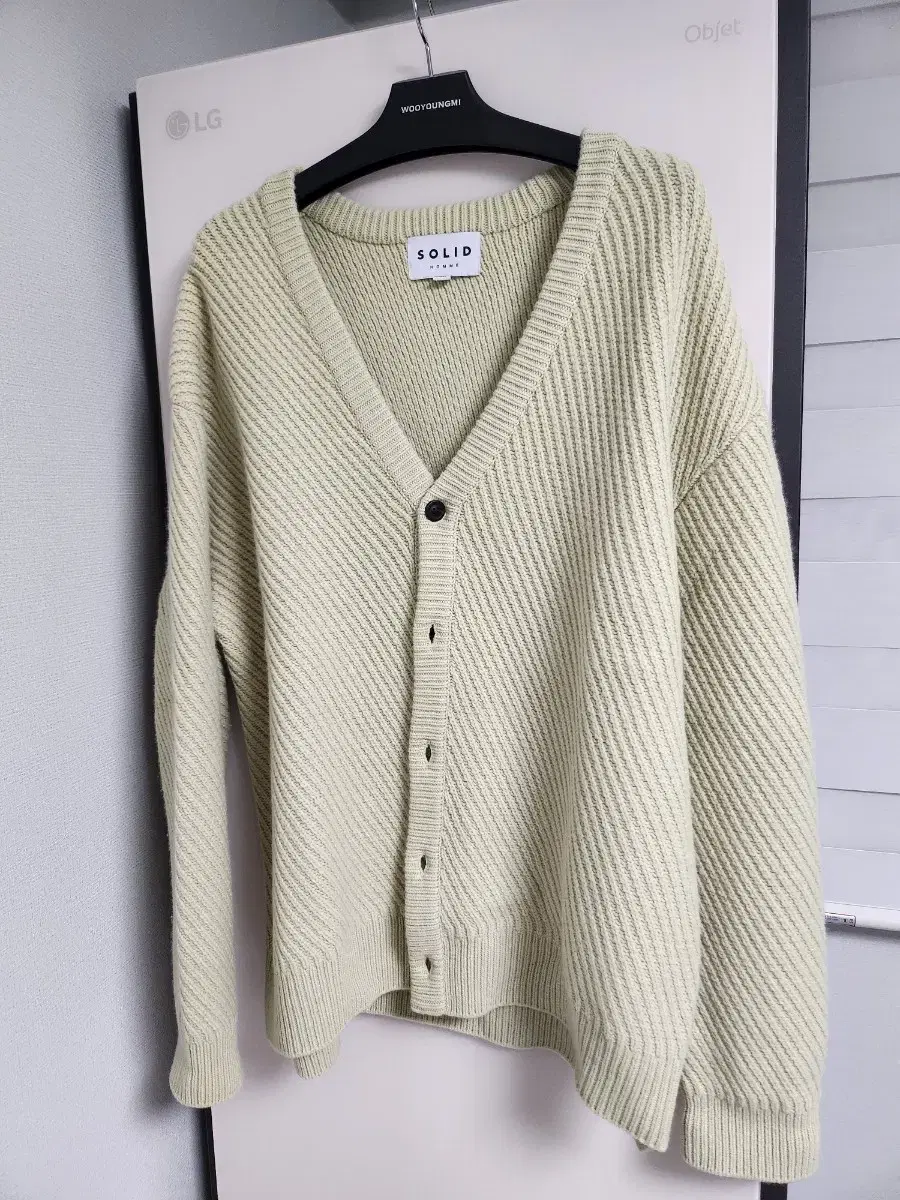 Solid Homme/22FW Diagonal Knit Cardigan/50