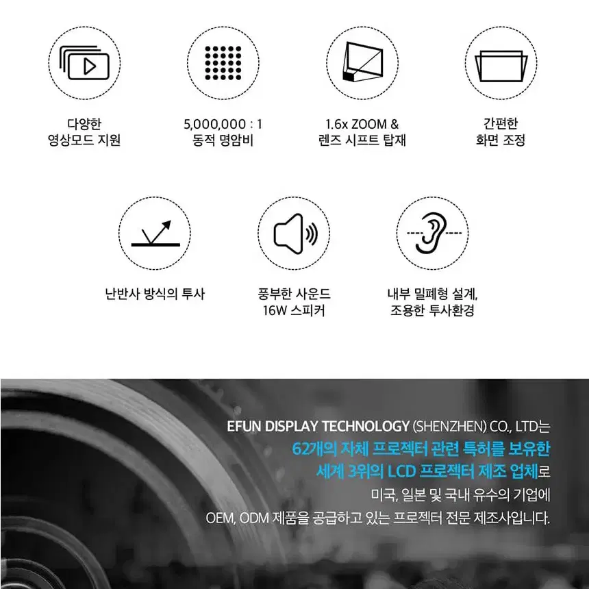 이펀 EL-VL726U 7200안시 WUXGA 레이저 중고빔프로젝터