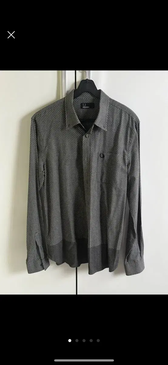 Fred Perry Dot Pattern Shirt Grey / Size M in good condition