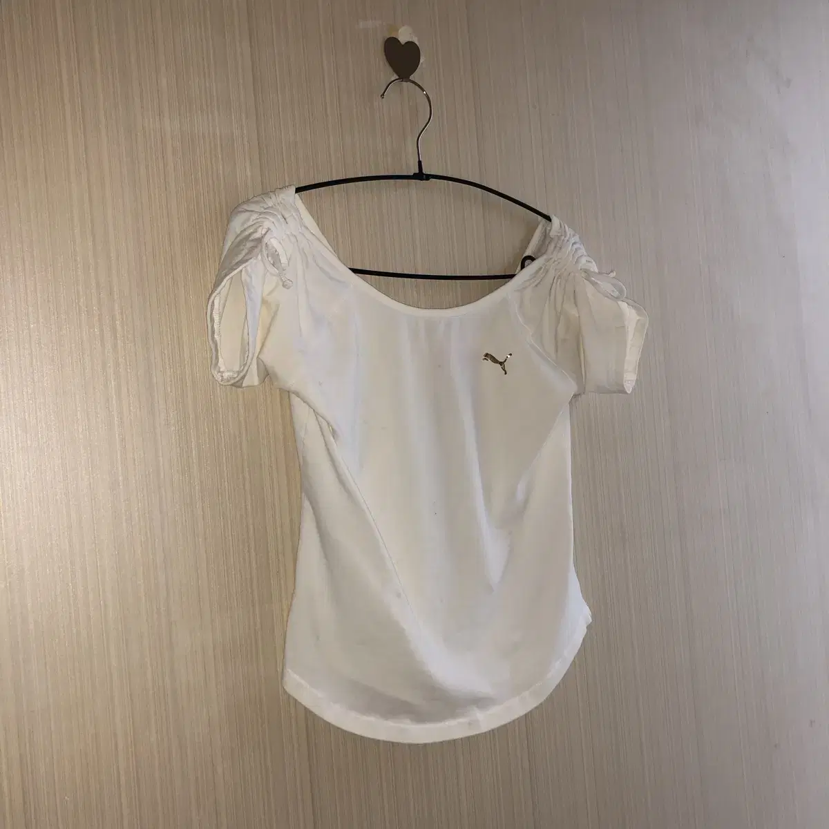 Vintage Puma shirring white t