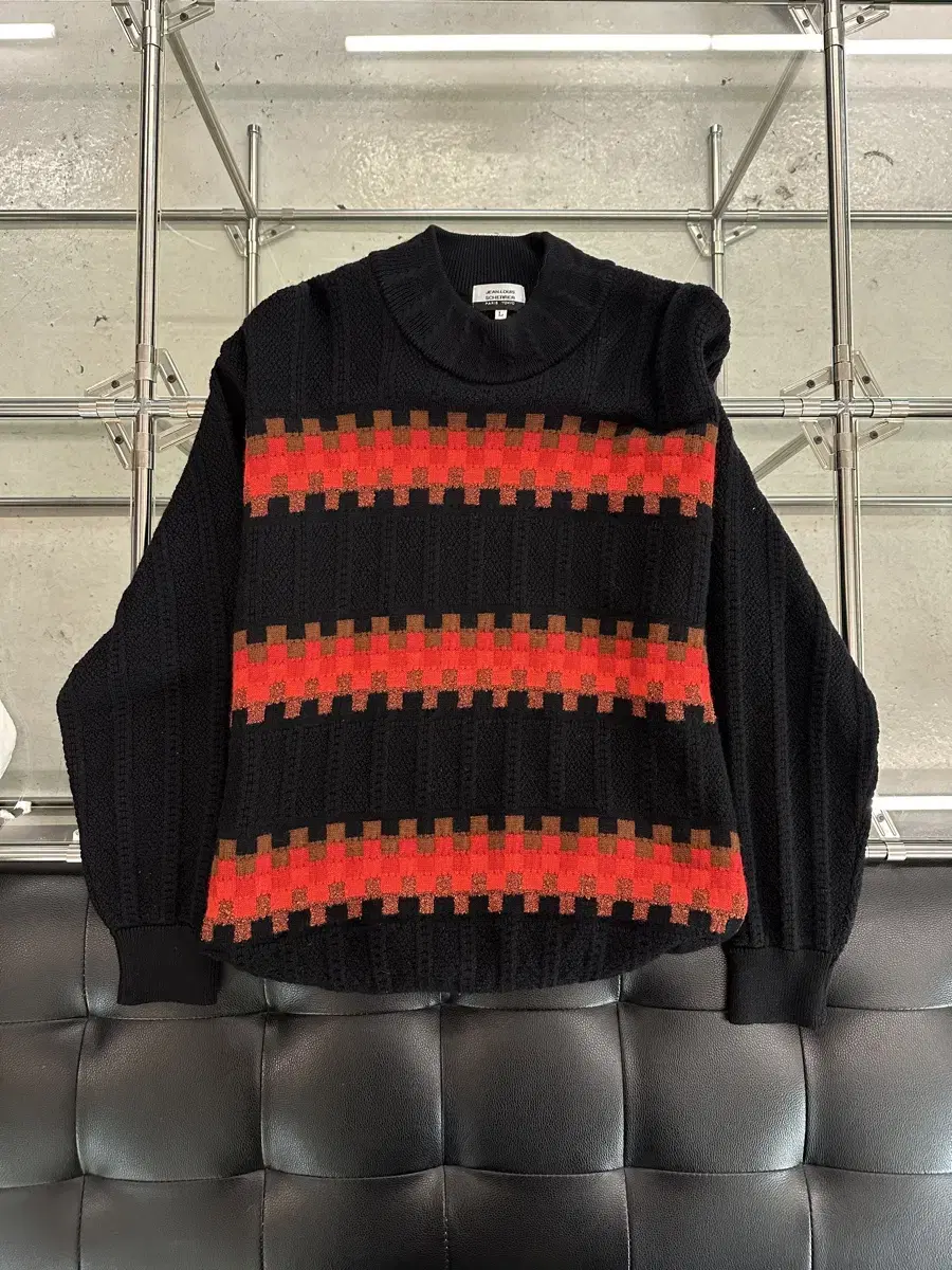 Jean-Louis Cher Akaaab Hairy Mosaic Point Knit Sweater