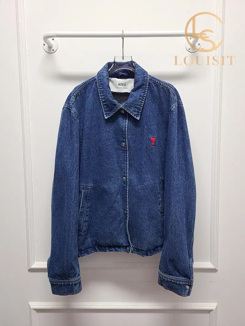 [XL] Army Heart Logo Washed Denim Jacket