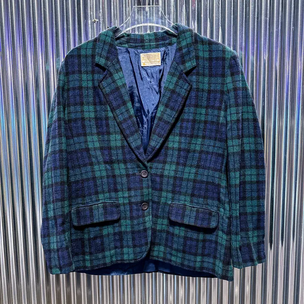 Pendleton 2B Check Blazer Wool Jacket (Domestic M) CE154