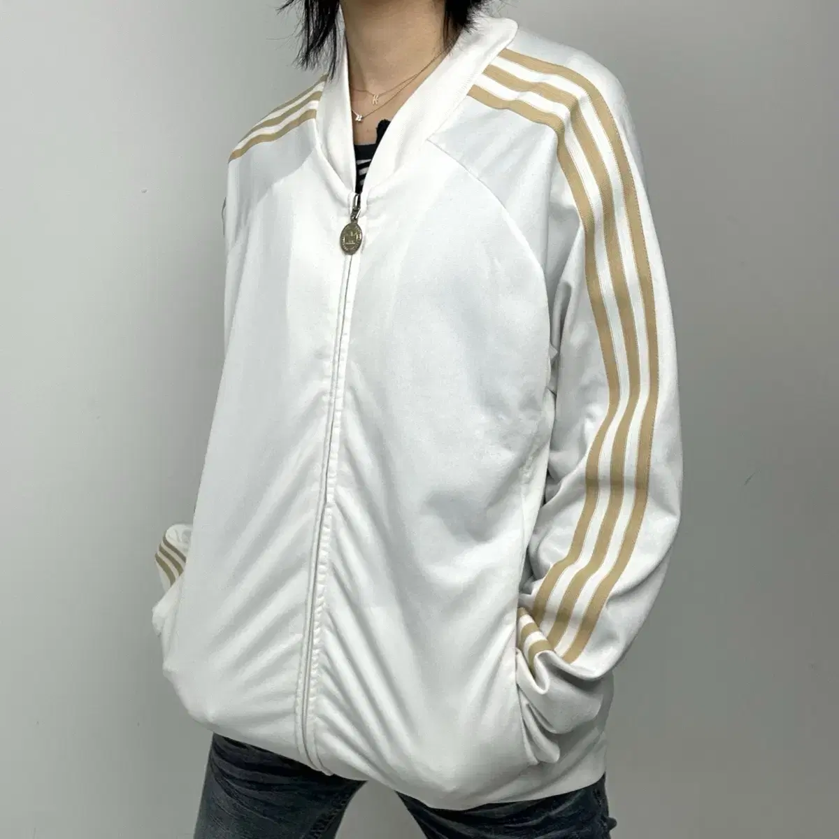 (무료배송) 2000s Adidas 아디다스 빅로고 화이트 져지