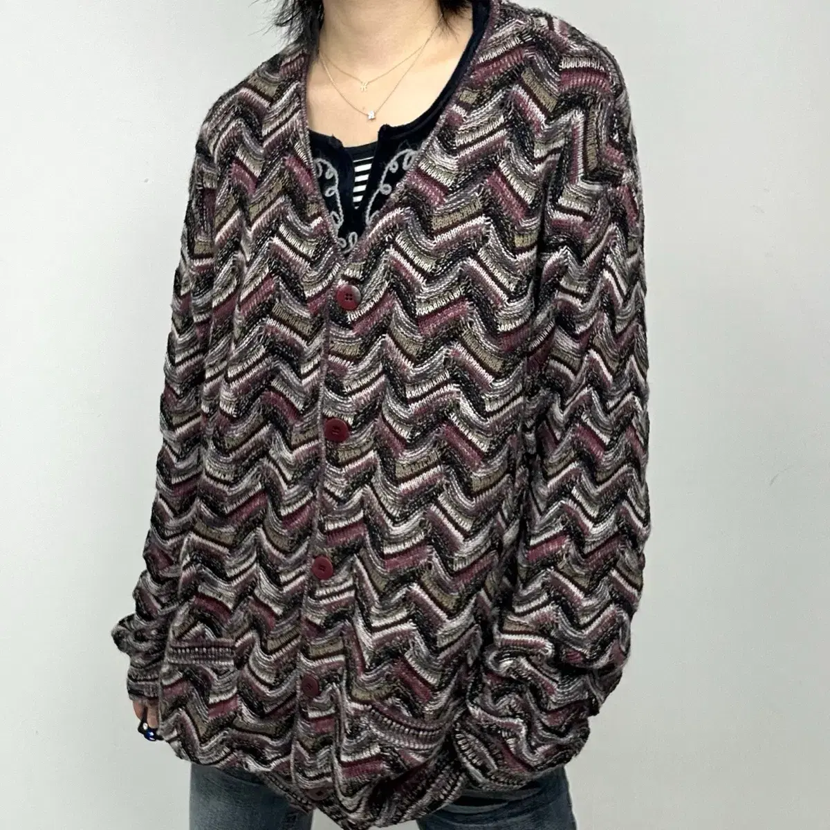 (FREE SHIPPING) MISSONI Mohair-blend wool cardigan for Missoni