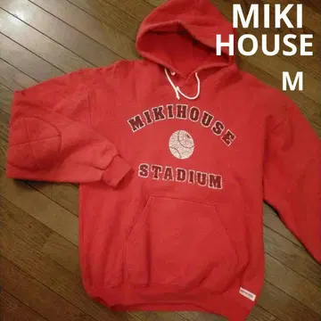 MIKI HOUSE 미키하우스 로고 빨간색 풀오버 후드티 맨투맨 티셔츠