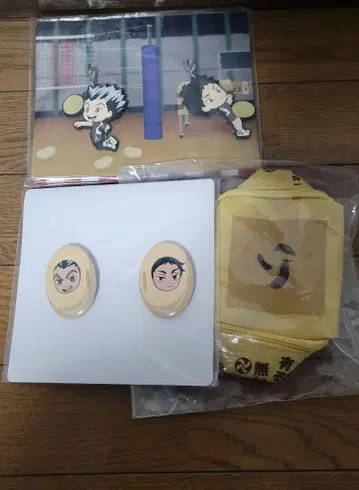 하이큐 목토끼&빨간색 갈대 제일복권 파우치 러버 캔 배지