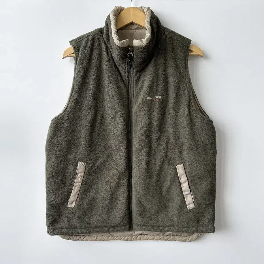 Vintage khaki beige reversible vest