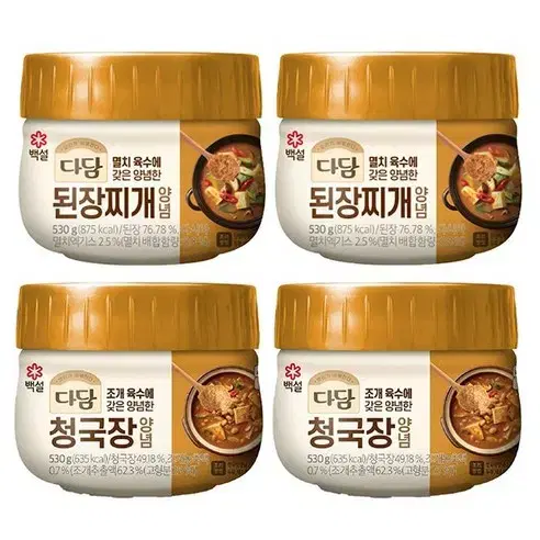 CJ 다담 된장찌개 양념 530g 4개 무료배송