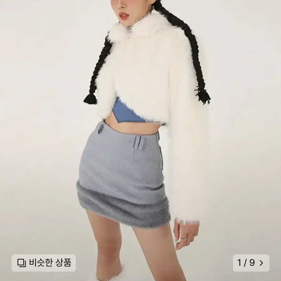 어글리쉐도우 크롭 퍼 자켓 CROP FUR JACKET(IVORY)