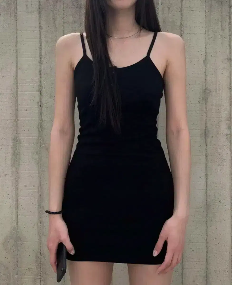 보헤미안서울 BUTTON SLEEVELESS DRESS, BLACK