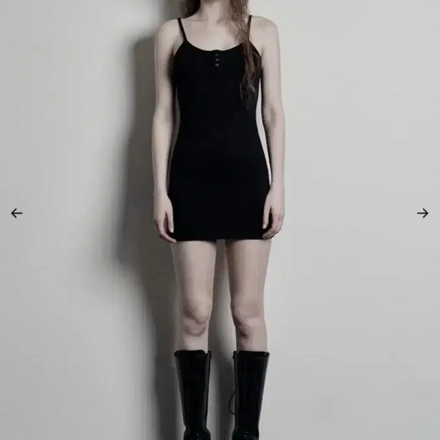 보헤미안서울 BUTTON SLEEVELESS DRESS, BLACK