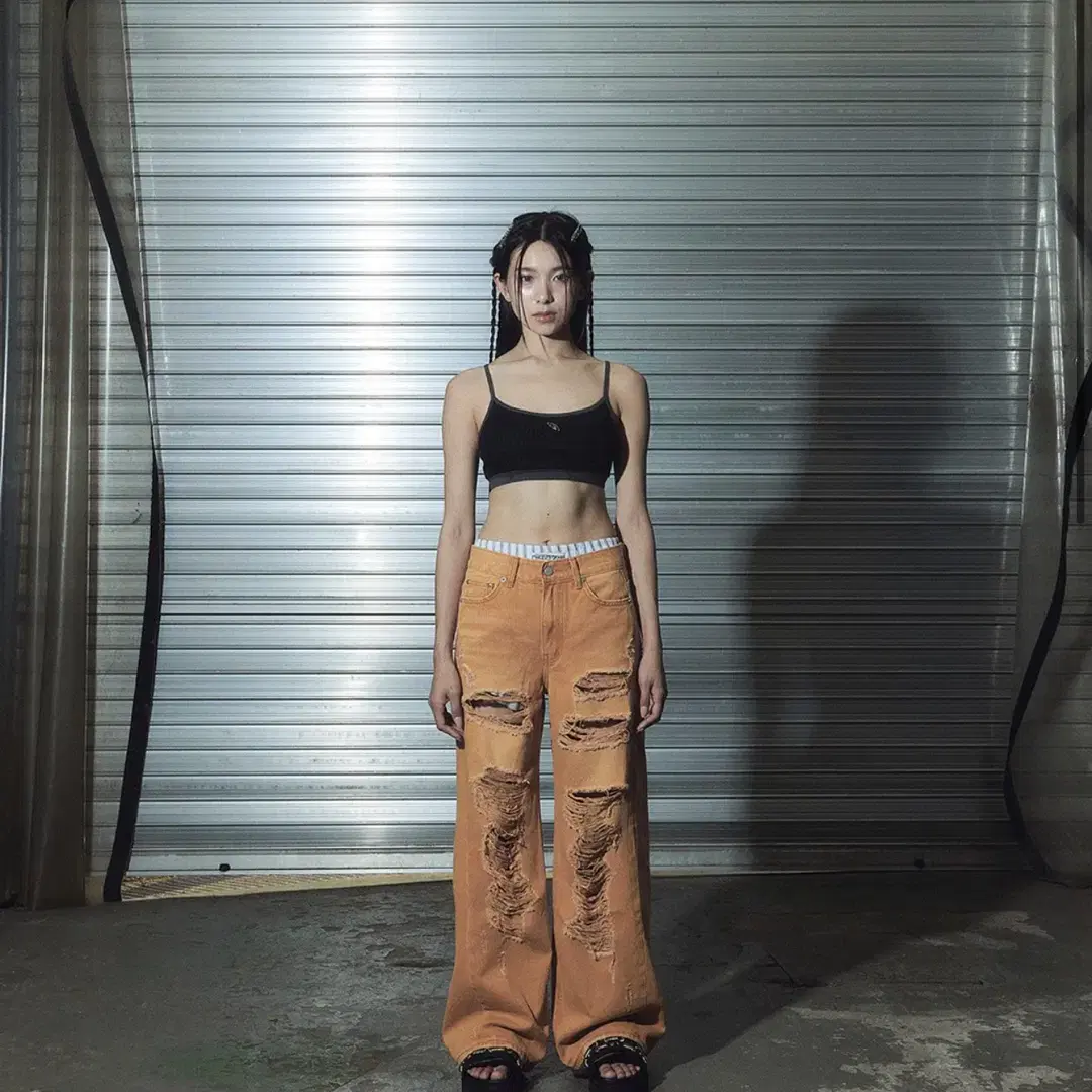 체리퀴리 damage denim pants- orage