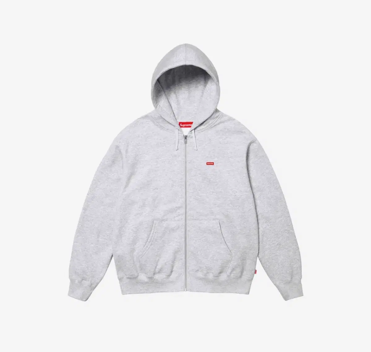 [XL] Supreme 24FW Small Box Logo Zip-Up Ash Gray