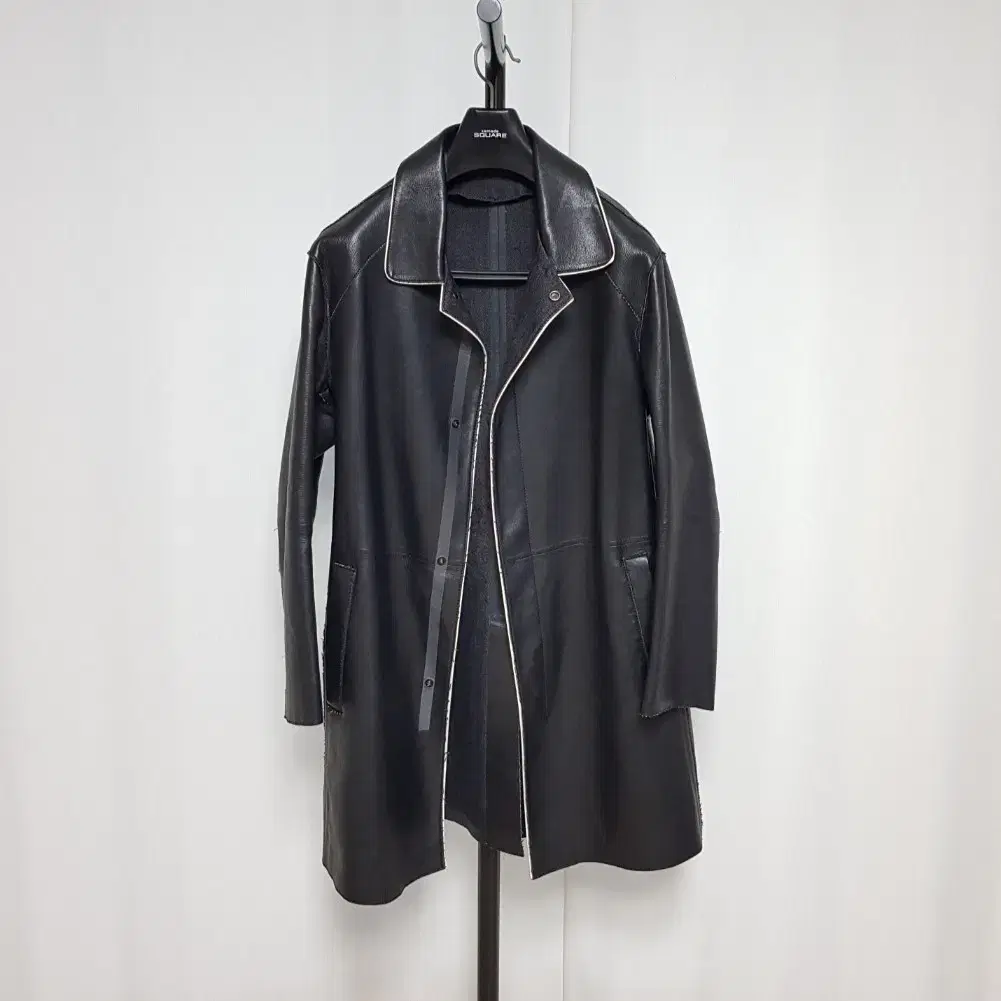 (TAKPO)Emporio Armani semi Over-fit leather coat