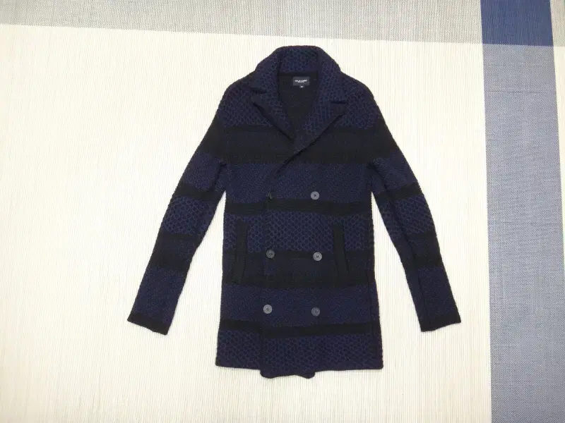 (M/95) Solid Homme Premium Wool Blend Double Coat