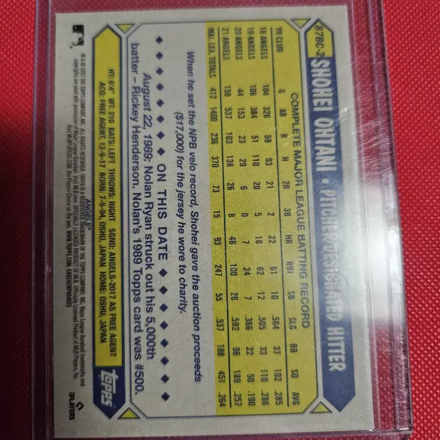 오타니 2022 Topps Chrome 1987 Topps