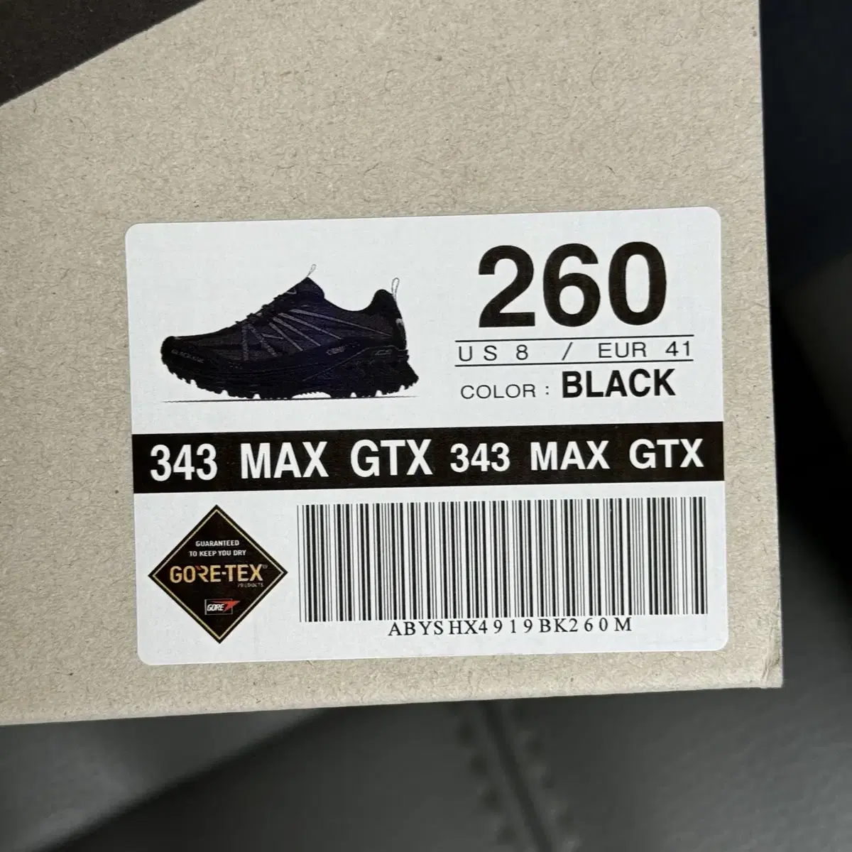 블랙야크 343 max gtx 블랙 260 사이즈 새상품